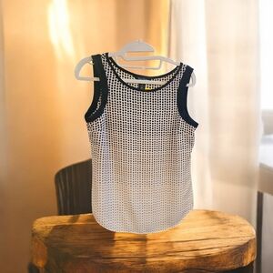 White House Black Market Black and White Tank Top